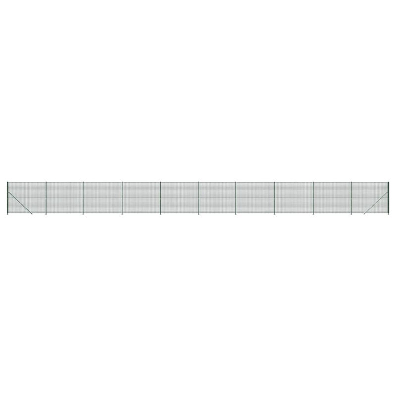 Ashor Metal Wire/Mesh Fence, Green, 140cm H x 2500cm W x 5cm D, 13