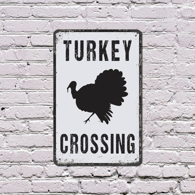 Turkey Crossing Vintage Style (2 Pack) 8 Inch x 12 Inch Plastic Sign