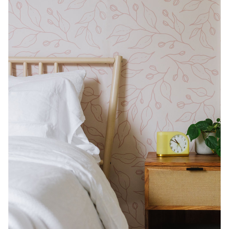 Floral Wallpaper, Cream/Brown, Non-Pasted