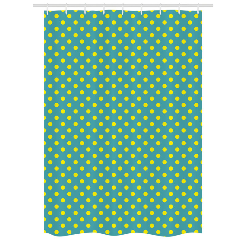 Enjoli Dots Shower Curtain with Hooks Included, 78" H x 54" W