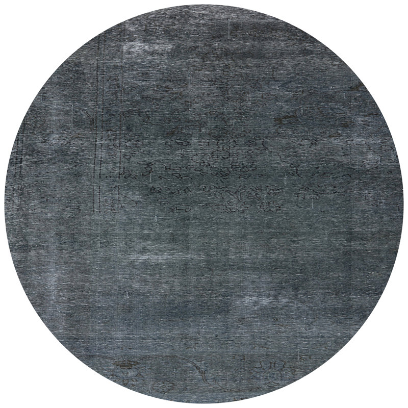 Tapis gris à motif abstrait Huckabee, Rond 5 pi