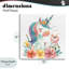 Plaque murale licorne fantaisiste avec fleurs, design by Creative Studio