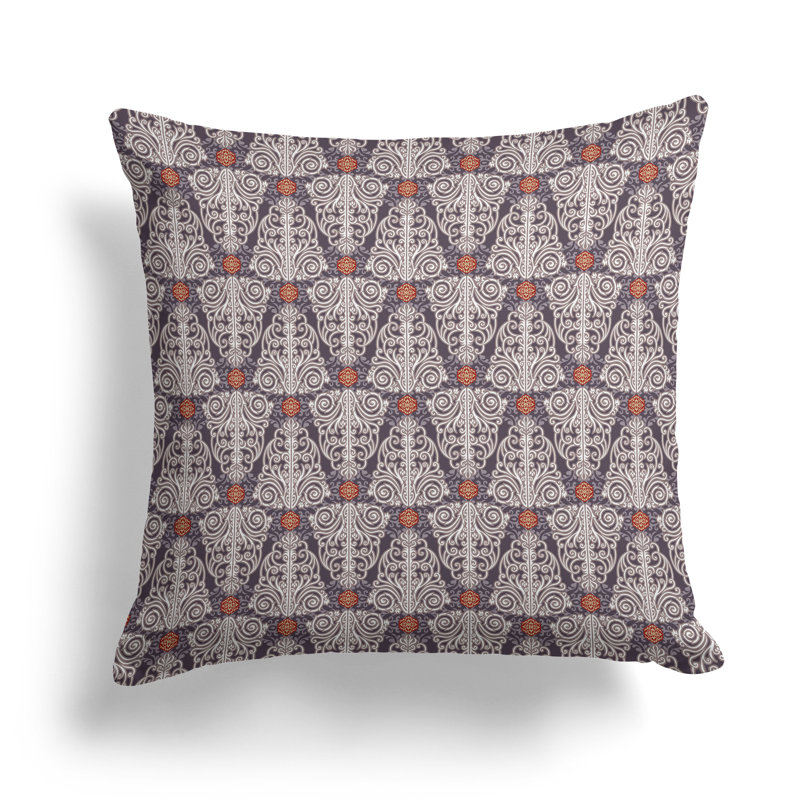 Coussin Mandala, H 18 po x l 18 po, Mauve