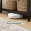 Console étroite avec tiroirs et tablette, conception cannelée, bois moderne, bouleau onyx-406240073