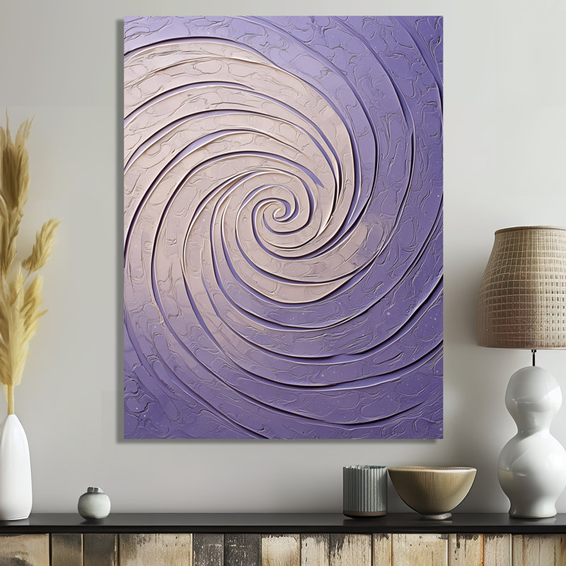 Lavande cosmique vortex I - Botanicals, reproduction d'art moderne sur métal, H 20 po x l 12 po x P 0,84 po