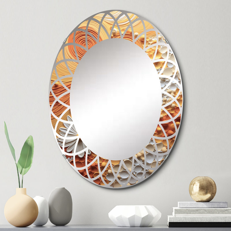 Navelina - Miroir mural moderne ovale, 30 po x 20 po