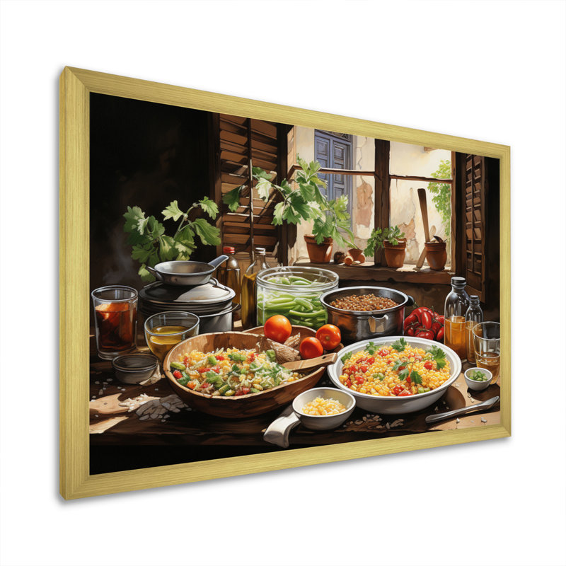 Cuban Cuisine Flavorful II - Food & Beverage Wall Art Prints, Cadre doré à une seule photo, H 34 po x l 44 po x P 1,5 po