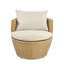 ENSEMBLE DE CHAT EN BOIS D'HABILLETTE BOON KONO PATIO 3PC, Coussin beige