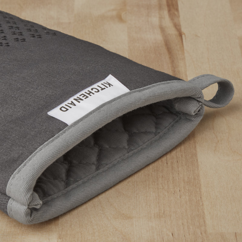 KitchenAid Asteroid Solid Textured Oven Mitt, Charcoal Gray