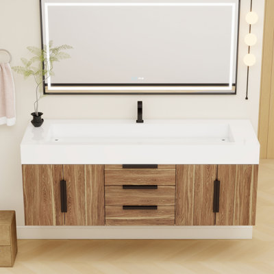 Jessica 60'' Wall-Mounted Single Bathroom Vanity