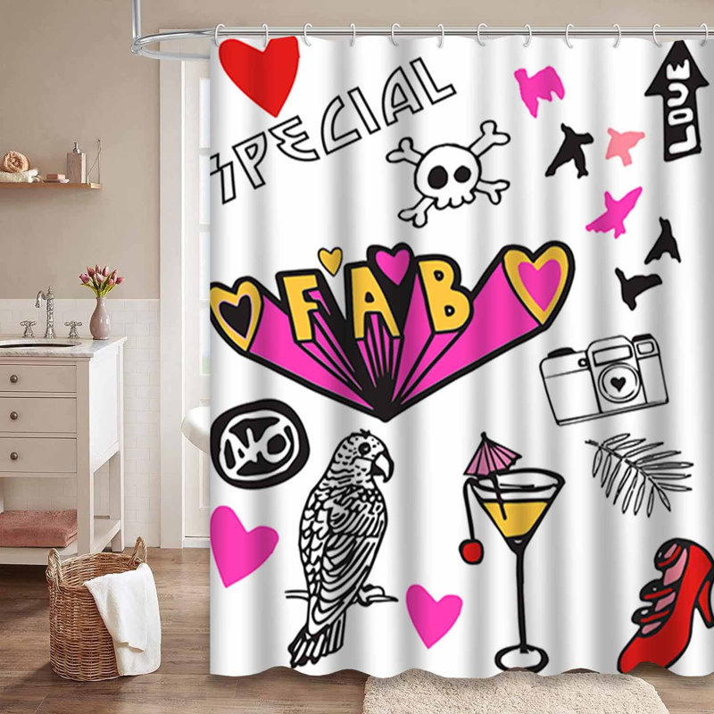 Rideau de douche avec 12 crochets, L 72 po x l 78 po