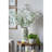 White Ceramic Flower Vase with Green Floral Pattern-1209544998