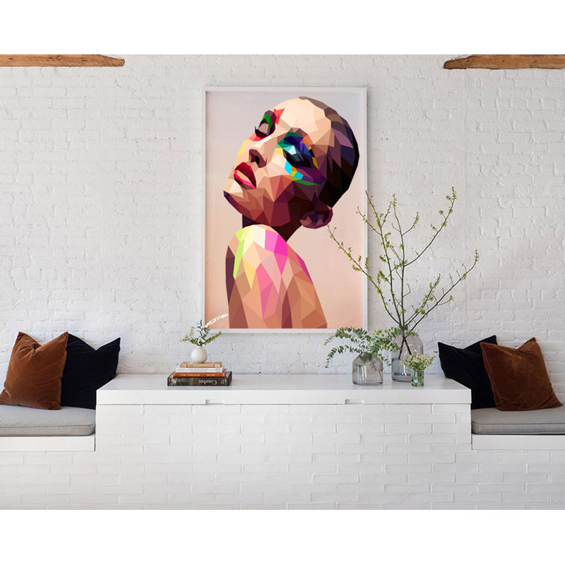 Adhésif décoratif polygonal stylish, H 30 po x l 22 po