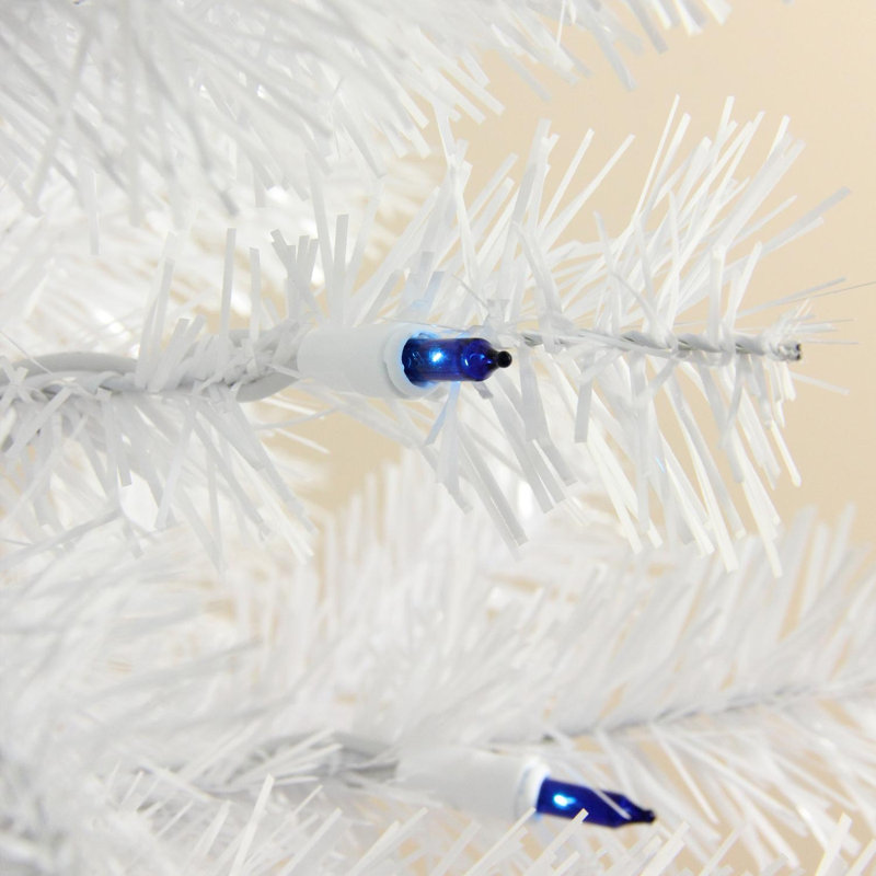 4' Pre-Lit Slim White Pine Artificial Christmas Tree - Blue Lights