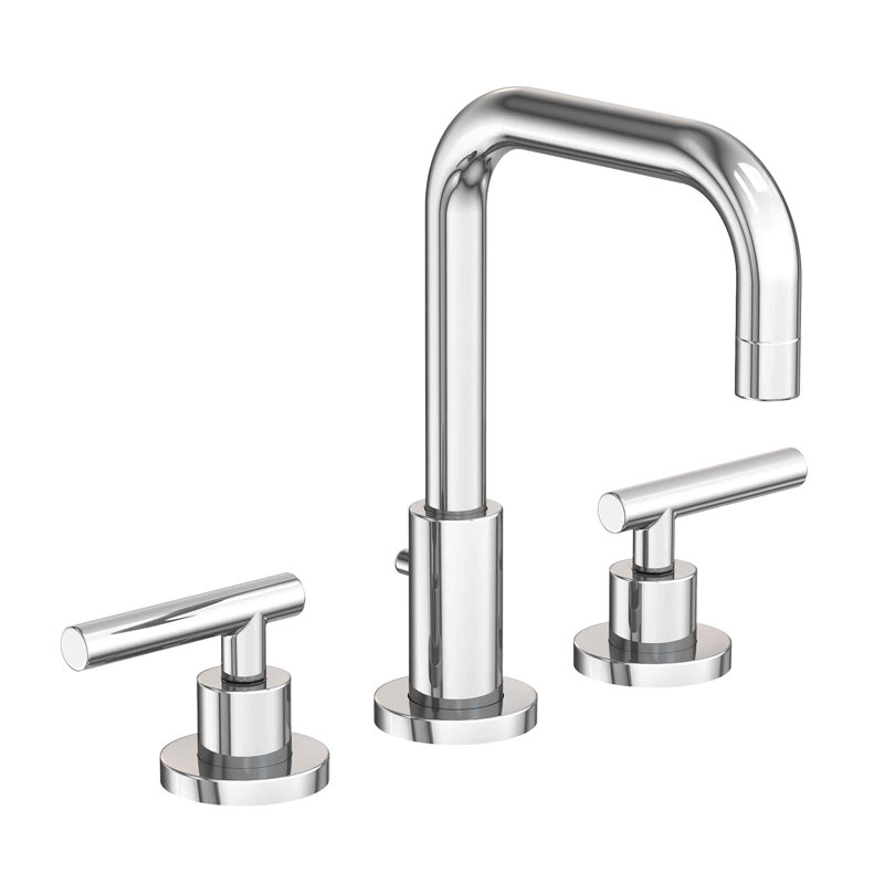 East Square Widespread Bathroom Faucet with Drain Assembly, Polished Chrome