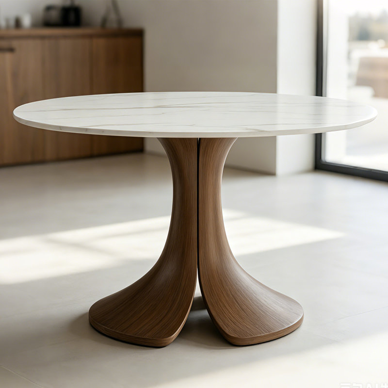 Table de salle à manger Aurora, Blanc nuage, H 29,52 po x L 47,24 po x l 47,24 po