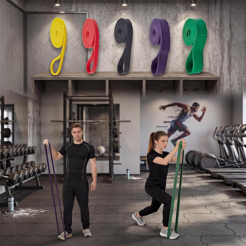 Pull Up Assistance Bands Set, 4/5 Pack Latex Resistance Bands, 15-125 Lbs Elastic Exercise Bands, Stretch Training Bands for Home Gym, Strength Training and Physical Therapy for Men and Women