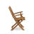 3 Piece Patio Bistro Sets Outdoor Set Includes a Round Acacia Wood Coffee Table and 2 Folding Arm Chairs, Natural Oil
