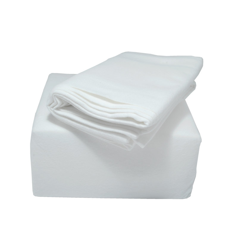 180 Thread Count 100% Brushed Cotton Flat Sheet, Double (4'6), White