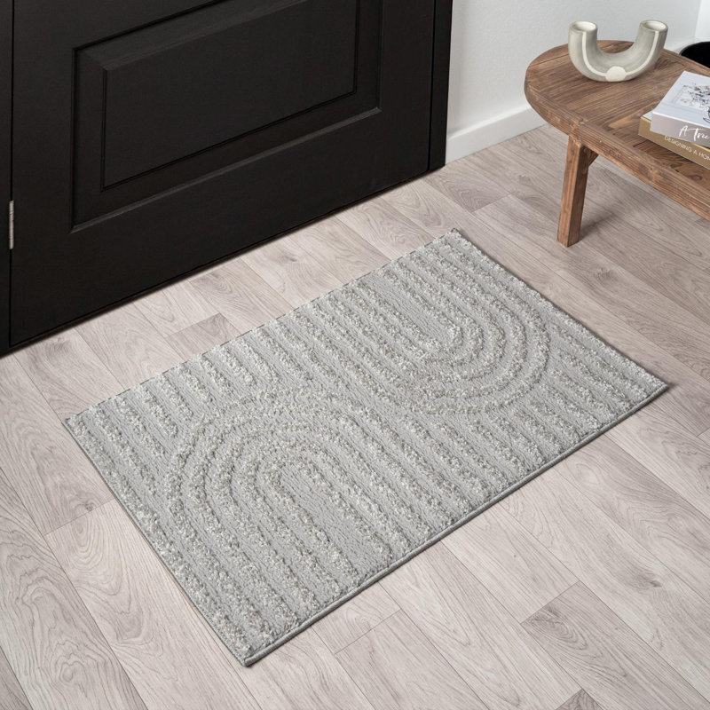 Ibiza Abstract Indoor Rug, Rectangle 2' x 3', Silver