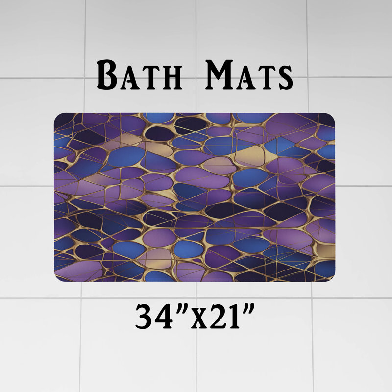 Shower Curtain Blue;Purple;Gold CBSH00035, 72" H x 70" W