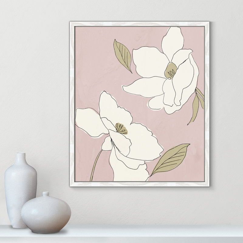 Oleander blanc - cadre photo, H 25,5 po x l 21,5 po x P 0,75 po, Blanc