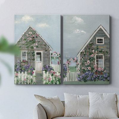 Coastal Cottage I - Toile tendue avec châssis de qualité supérieure - Prêt à accrocher
