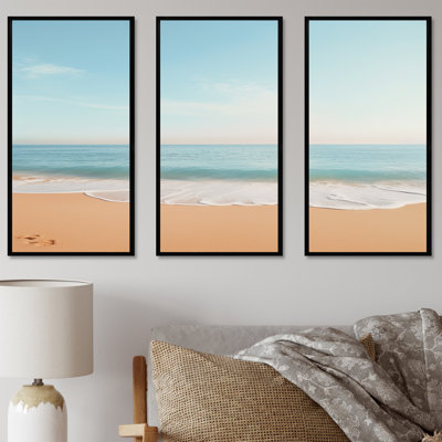 «Coastal Hush Dreaming Beach Sand III», ensemble d'art sur toile