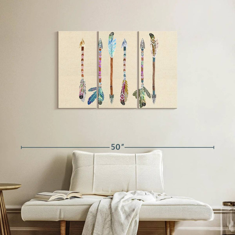 Kerner Decorative Boho Feathers, 24" H x 38" W