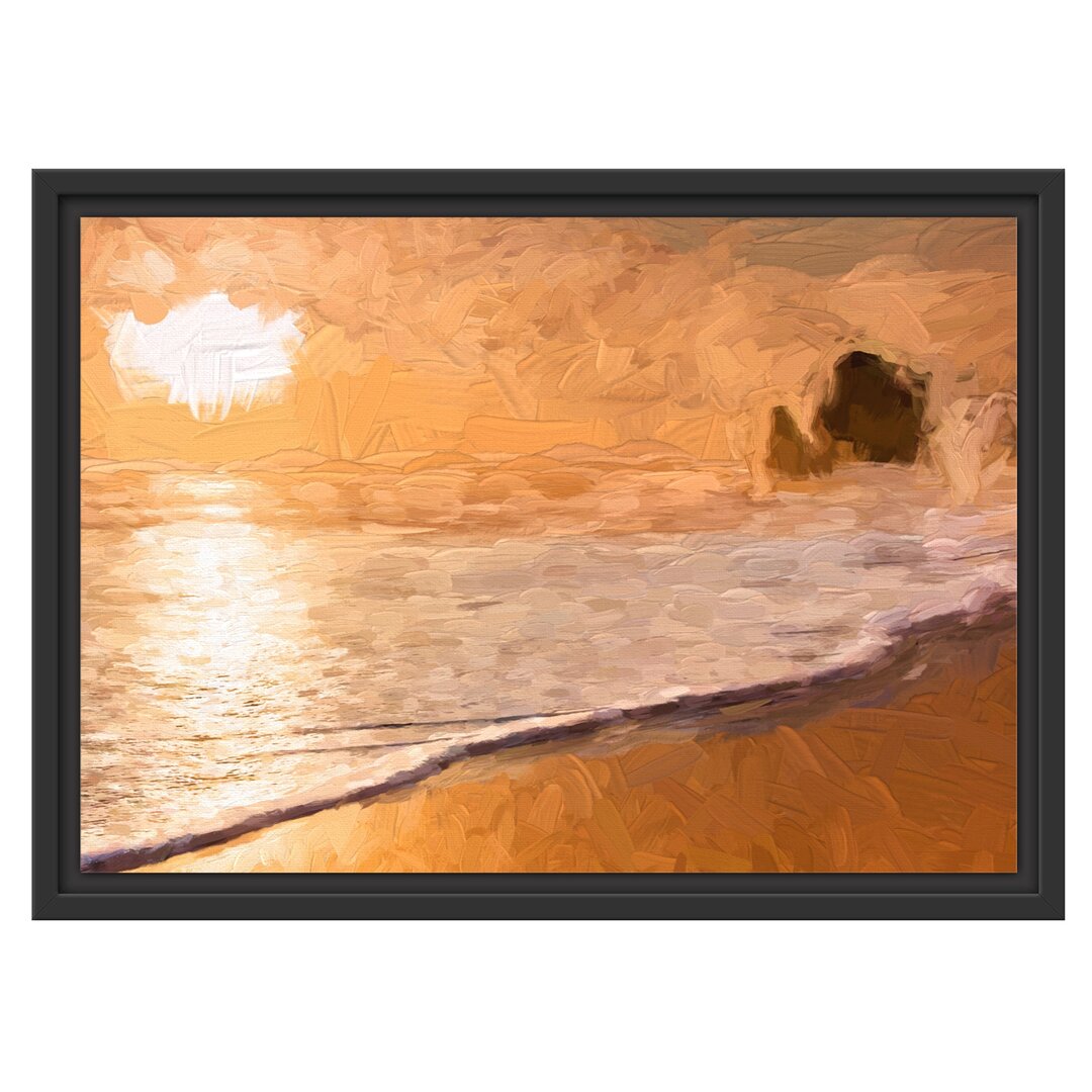 Gerahmtes Wandbild Sonnenuntergang Ozean Kunst