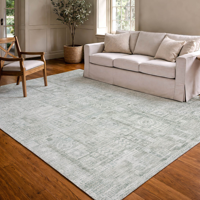 Tapis lavable à la machine intérieur / extérieur ACN2804, Sauge, 3 pi x 5 pi
