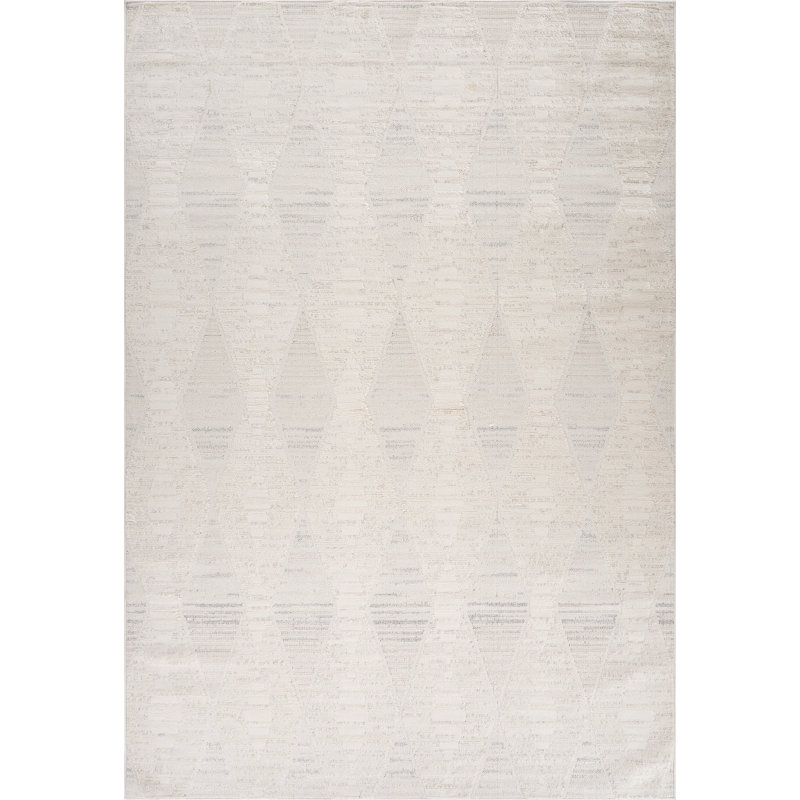 Tapis d'intérieur moderne à motif de branches Jordany, beige crème., Rectangle 3 pi 11 po x 5 pi 7 po
