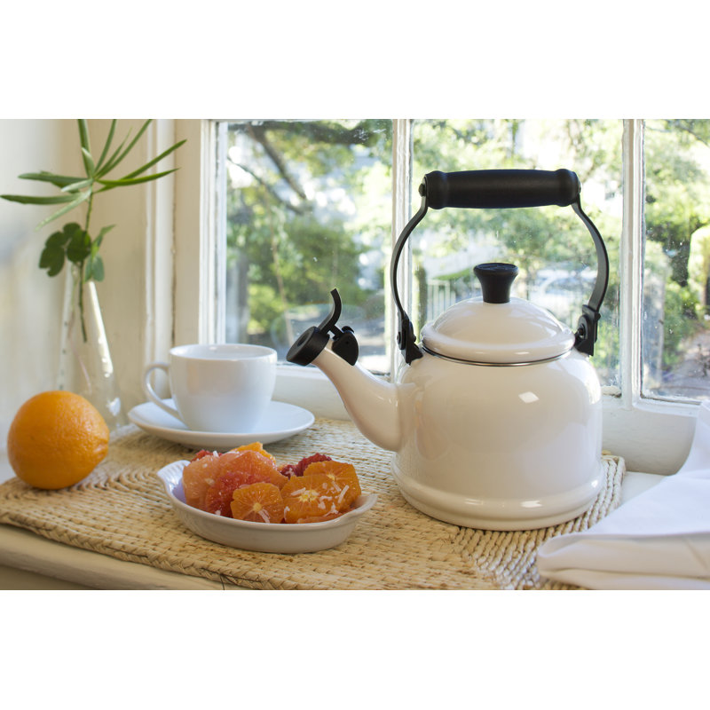 Le Creuset Enamel on Steel 1.25 Qt Demi Teakettle, White