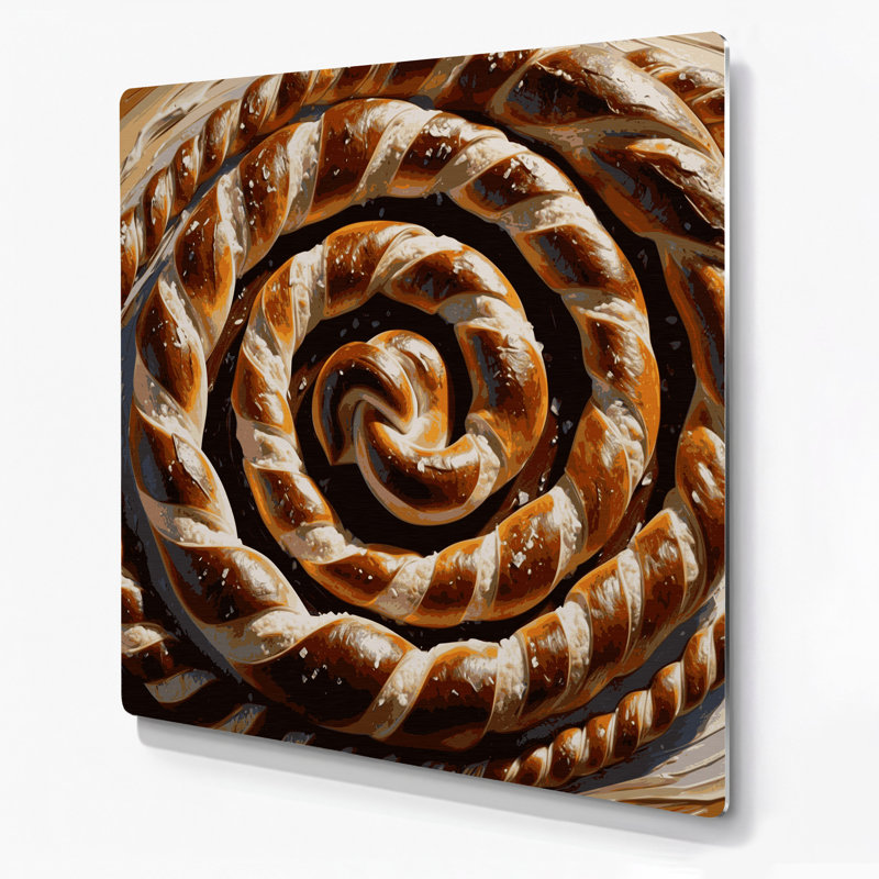 Desserts bretzels, art mural en métal noir, H 8 po x l 8 po