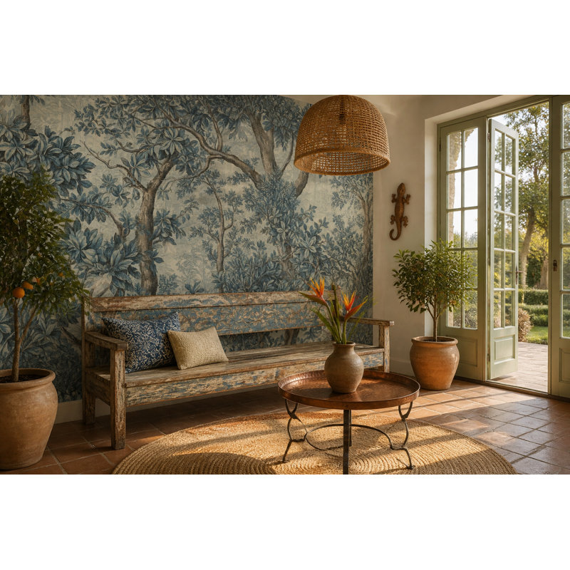 Papier peint Toile Botanical Forest, 120 po x 96 po, Texturé non collé