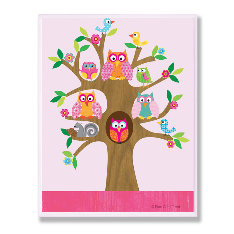 Art de Dimauro Owls, oiseaux et écureuils, H 20 po x l 16 po, Toile tendue
