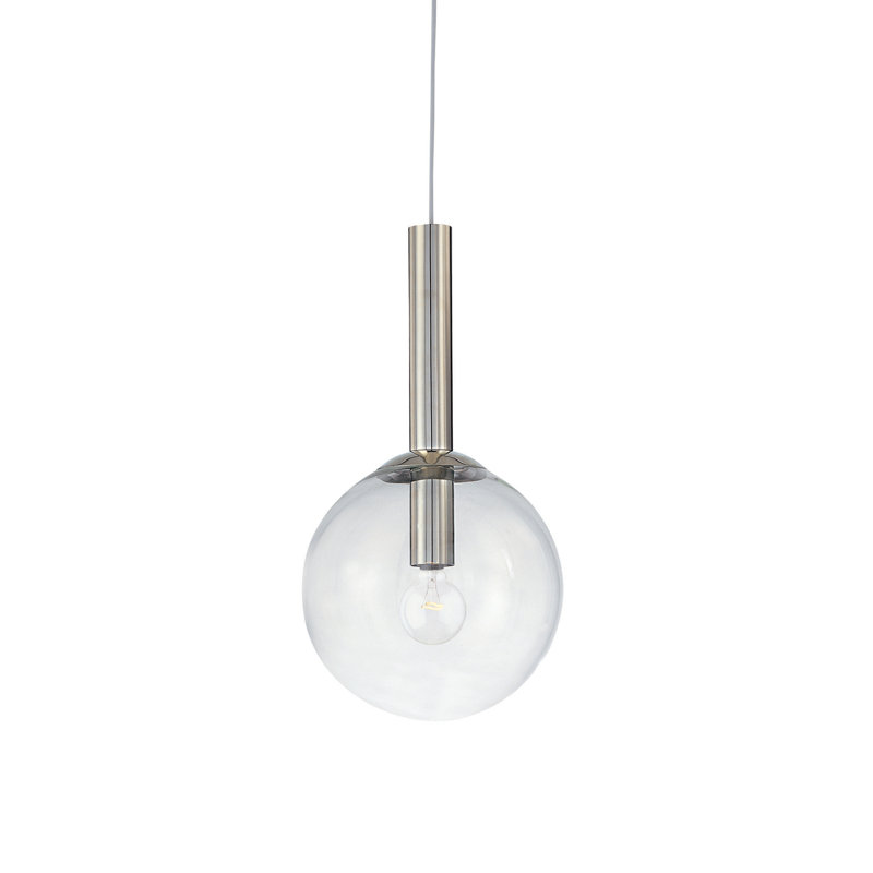 Mansbury 1 - Light Single Pendant, 22" H x 10" W x 10" D, Polished Nickel