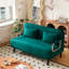 Fauteuil-lit Velvet Antique de 140 cm, avec assise mi-ferme et oreiller, pour un bureau à domicile relaxant. Lit d'appoint réglable.