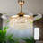 42 Inch Gold Heart-shaped Crystal Invisible Fan Light With Remote Control