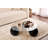 Modern Coffee Table with 100% Tempered Glass Top, 33.5 x 11.8 x 33.5 inches | Durable Polyurethane Casting Legs, Black & Bronze Finish | Elegant Design for Living Room, Stylish and Functional Home Decor