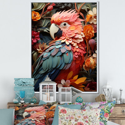 Perroquets plumes des tropiques sur toile