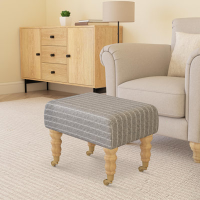 Autryville Wood Caster Leg - Pinstripe Wool