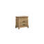Table de chevet 2 tiroirs avec plateau - finition caramel