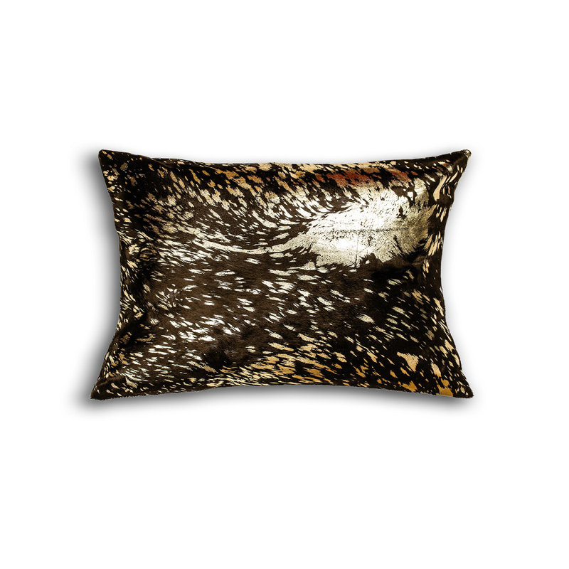Coussin lombaire en cuir Torino, Chocolat / or