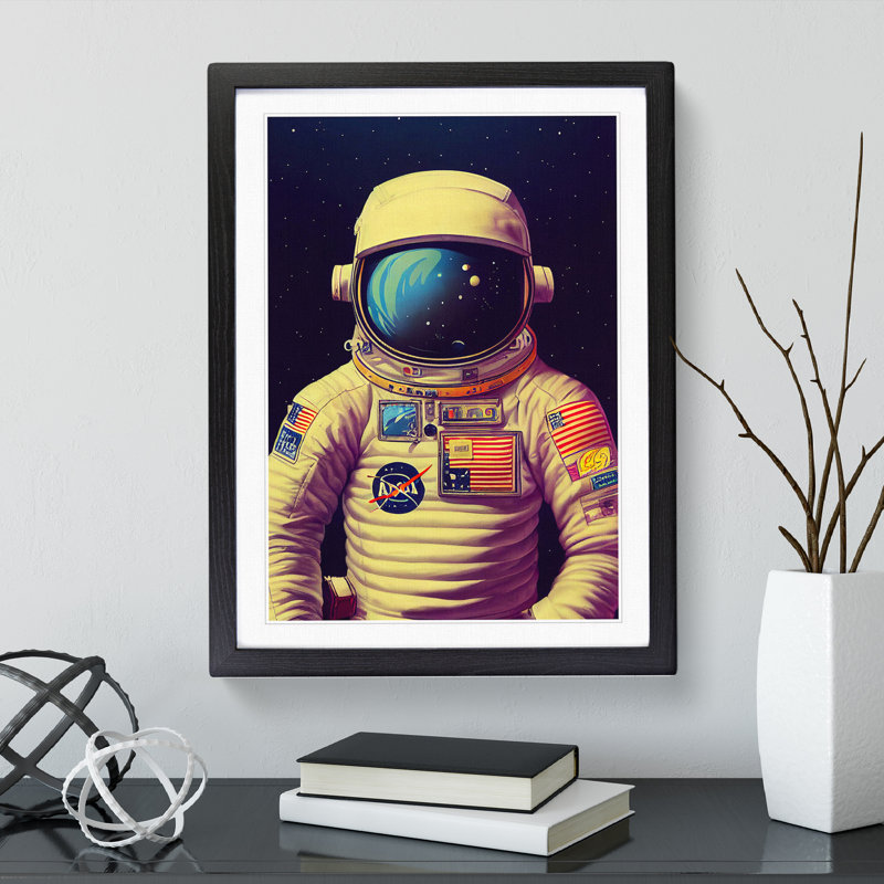 Marvellous Astronaut - Framed Print, Black Framed, 34cm H x 25cm W x 2cm D