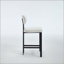 26 tabouret de bar rembourré en tissu - Pieds en métal noir-1315714449