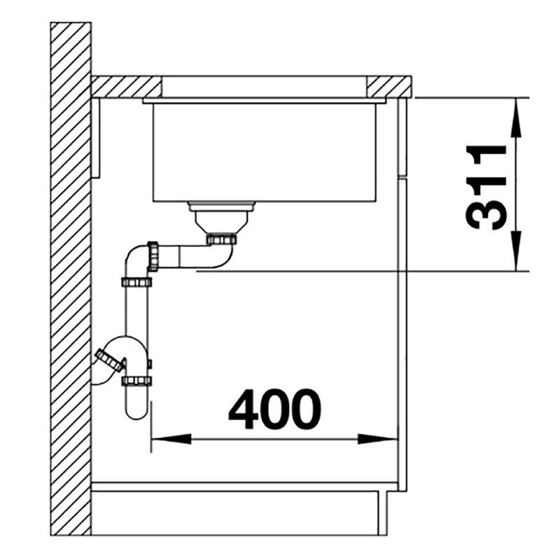 Subline 54.3 x 45.6cm Undermount Kitchen Sink