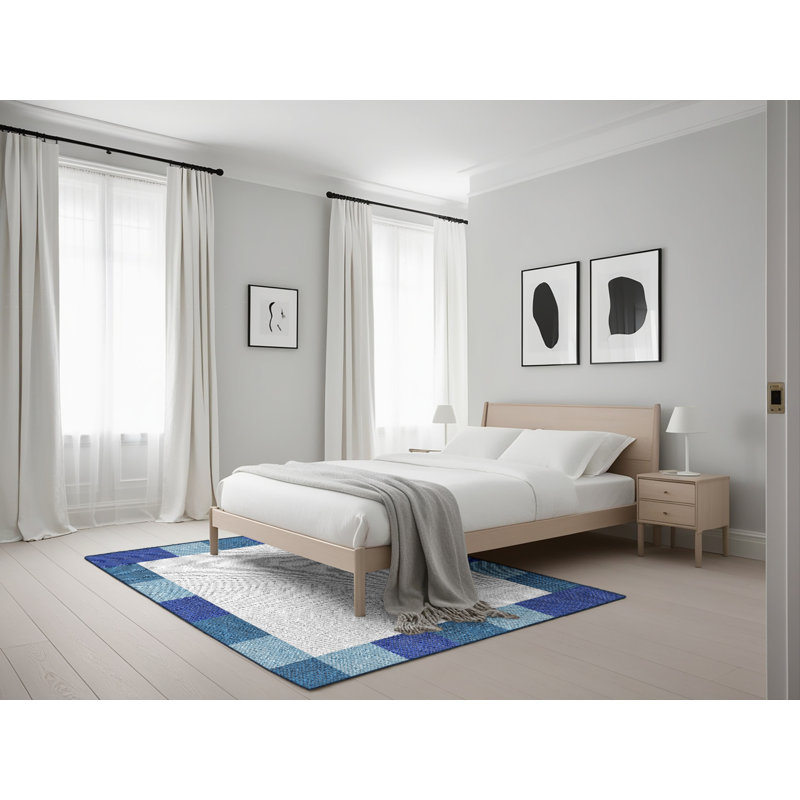Tapis mauve/gris à motifs, Rectangle 5 pi x 7 pi