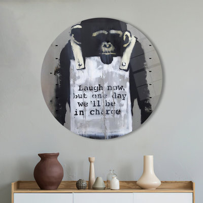 Monkey Themed Graffiti Style Glass Wall Art Perfect For Adding A Unique Touch To Your Home Decor