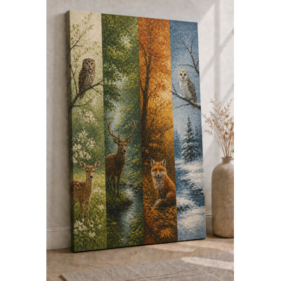 Grande déesse saisonnière, art mural sur toile, fantaisie, femme, quatre saisons, décoration pour chambre à coucher, œuvre d'art artistique sur toile 24 x 36 pouces - prête à être accrochée